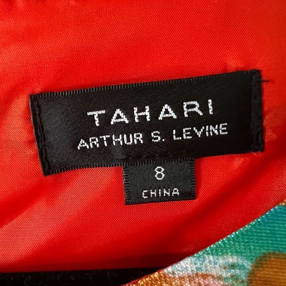 Tahari Arthur S. Levine Bright Multi Color Sleeveless Mini Dress Size 8 - Picture 2 of 7
